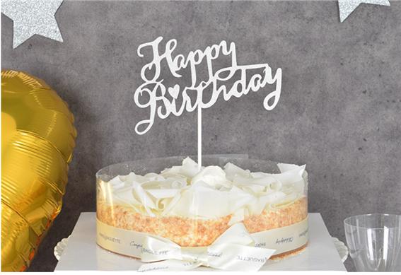 케익데코픽 생일 캘리그라피 실버