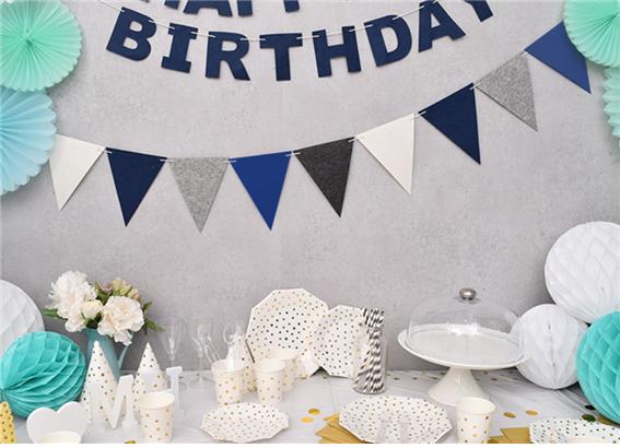 펠트 삼각파티플래그 (그레이앤네이비)