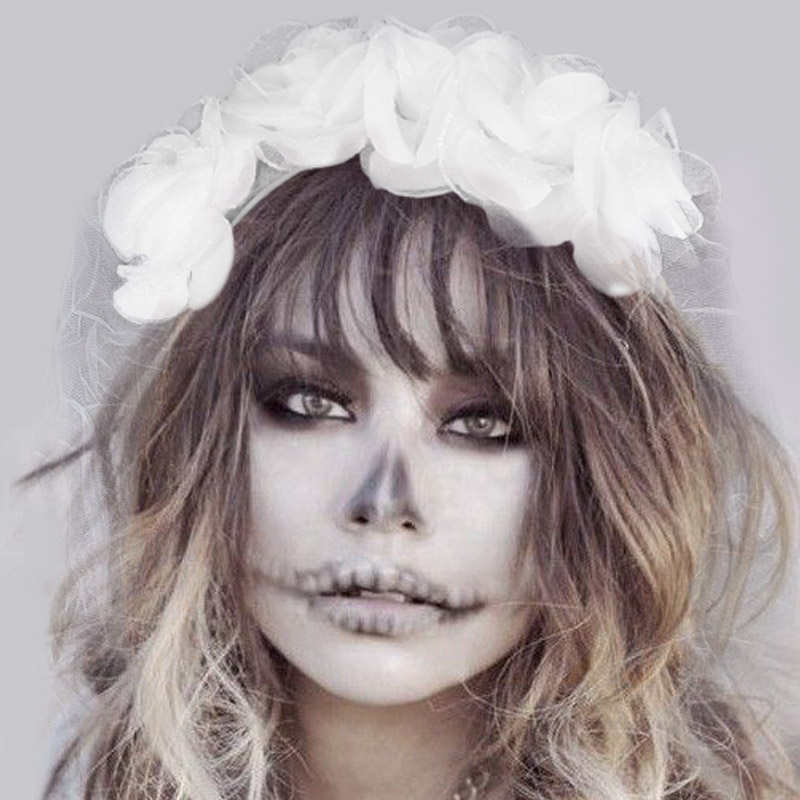 백장미 베일머리띠