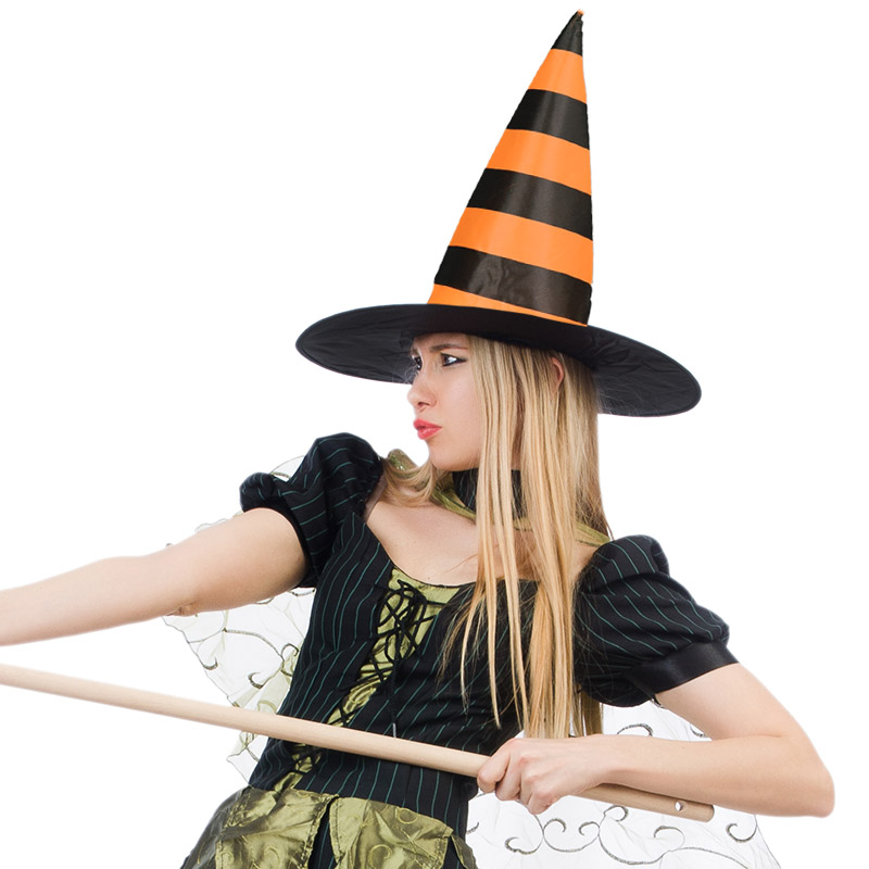 줄무늬마녀모자 오렌지