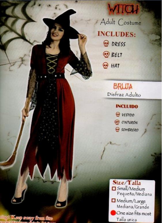 윗치의상 - 성인레드 (대여)