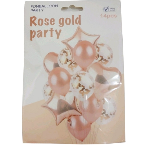 컨페티은박풍선세트14입(파티로즈골드)