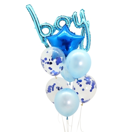 컨페티은박풍선세트8입(보이블루)