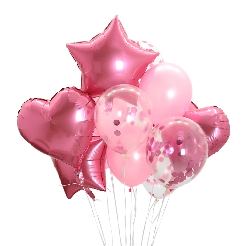 컨페티은박풍선세트14입(파티핑크)