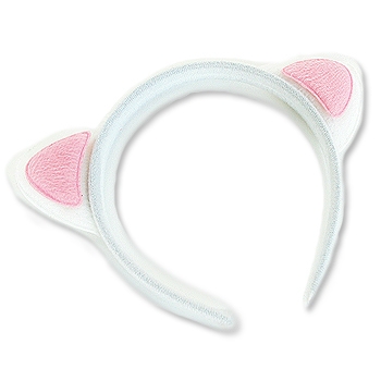 고양이머리띠 (화이트&핑크)