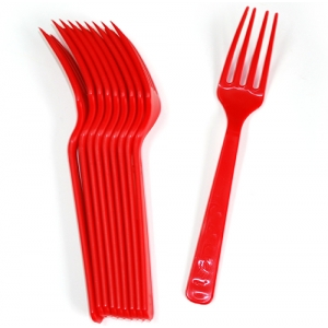 파티용포크10개(레드)