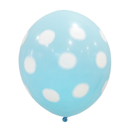 30cm 도트인쇄 땡땡이풍선 라이트블루 (10개)