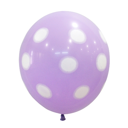 30cm 도트인쇄 땡땡이풍선 라일락 (10개)