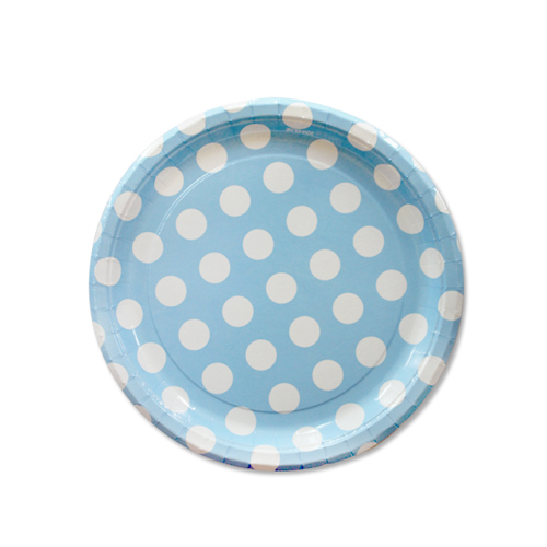 파티접시 도트라이트블루 (소) 6개