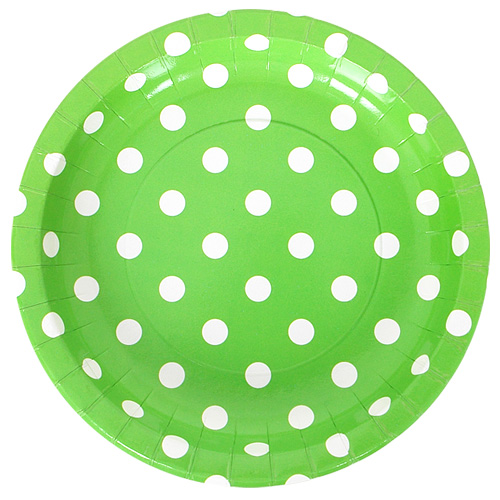 파티접시 도트그린 (대) 10개