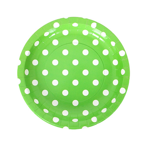 파티접시 도트그린 (소) 10개