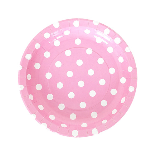 파티접시 도트핑크 (소) 10개
