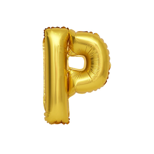 알파벳 은박풍선 (소) 골드 - P
