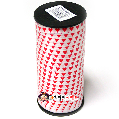 인쇄컬링리본(하트레드)-90m