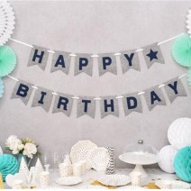 펠트 리본생일가랜드 (그레이앤네이비)